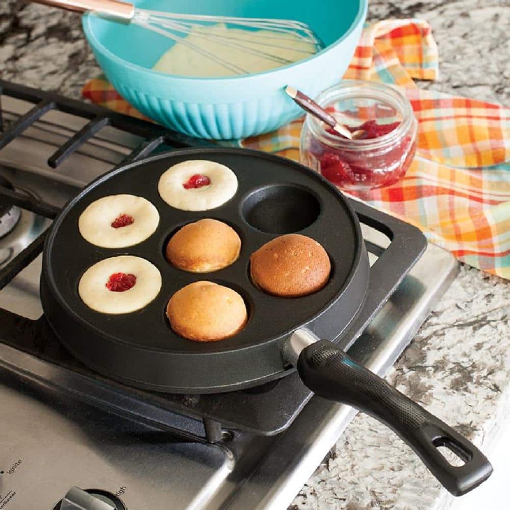 Black Cast Aluminum Danish Ebelskiver Pan