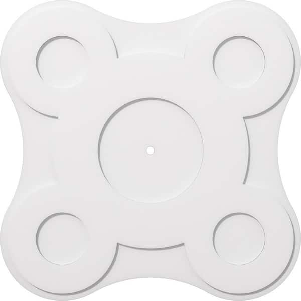Ekena Millwork 1 in. P X 14 in. C X 40 in. OD X 1 in. ID Luna Architectural Grade PVC Contemporary Ceiling Medallion
