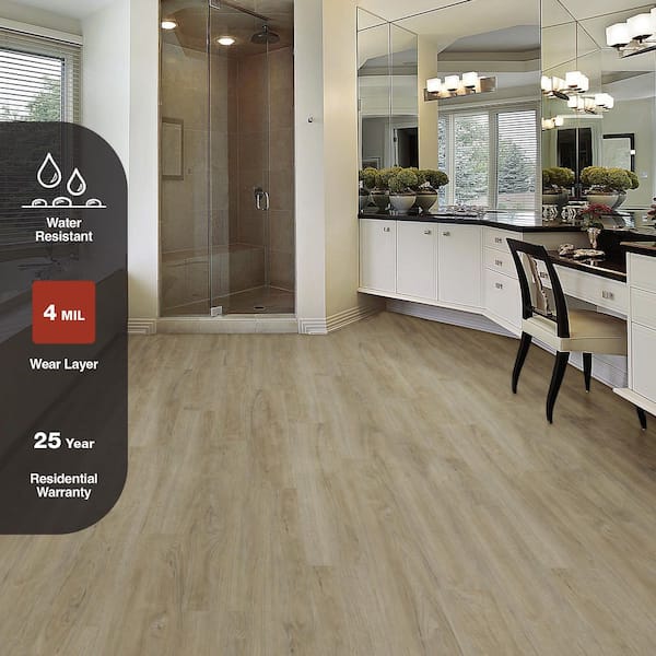 Cayman Ash 4 MIL x 6 in. W x 36 in. L Grip Strip Water Resistant Luxury Vinyl Plank Flooring (24 sqft/case)