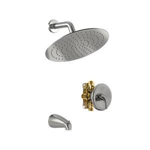 Crataegus Single-Handle of Spray Settings Shower Faucet in Brushed Nickel(Valve Included)