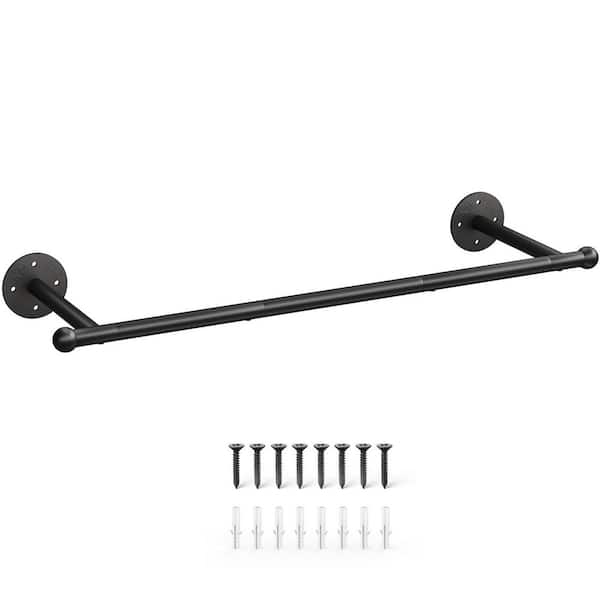 33 in. Industrial Pipe Clothing Rack, Multi-Purpose Hanging Rod for Laundry, Bedroom and Closet Storage, Black (1-Pack)