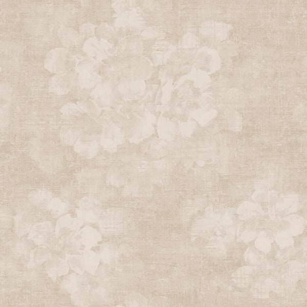 Atmosphere Collection Taupe/Metallic Cream Mystic Floral Design on Non-Pasted Non-Woven Wallpaper Sample