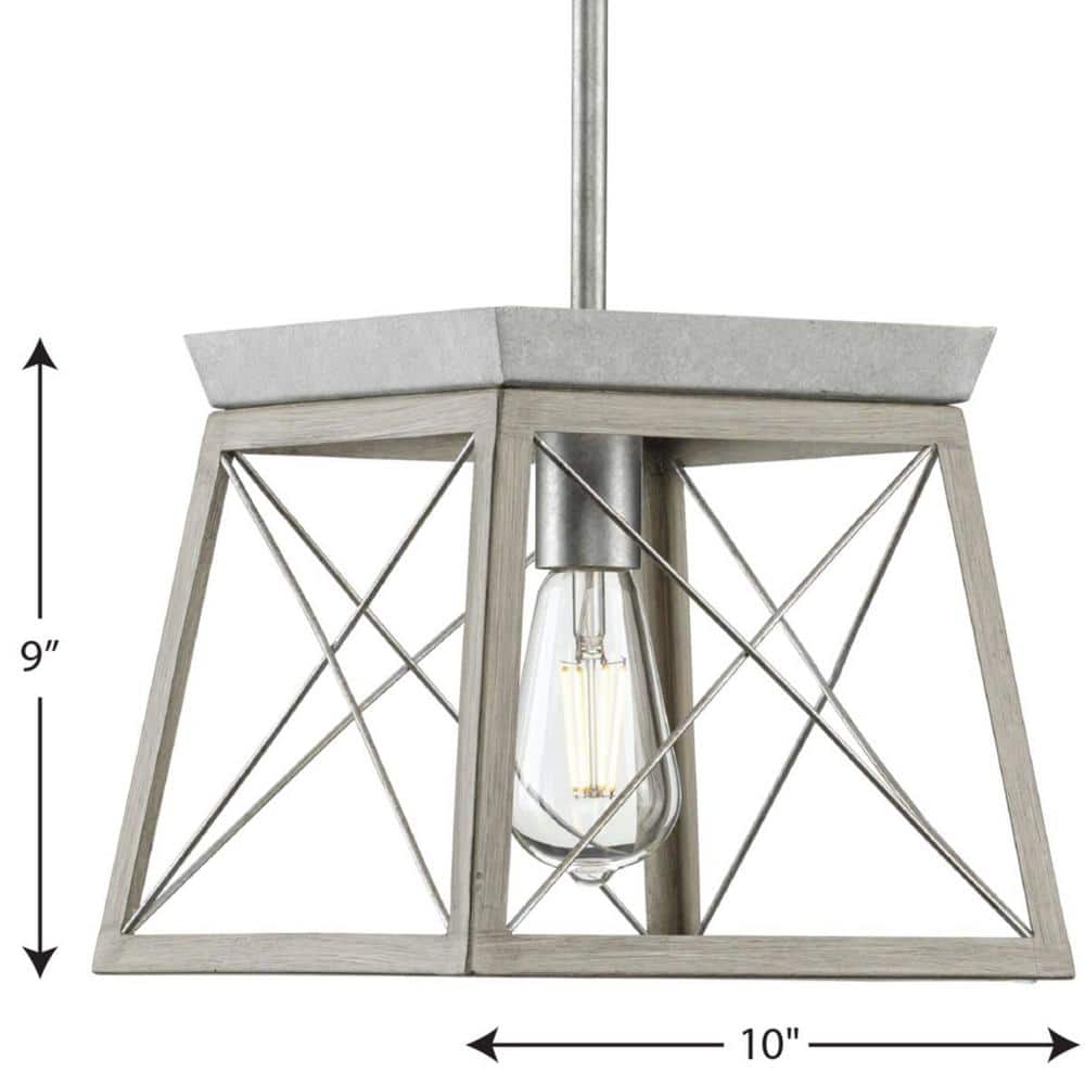 Briarwood Brushed Nickel Mini-Pendant with Glass Accent