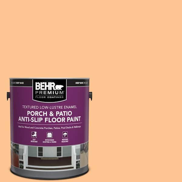 BEHR PREMIUM 1 gal. #P220-4 Dainty Apricot Textured Low-Lustre Enamel Interior/Exterior Porch and Patio Anti-Slip Floor Paint