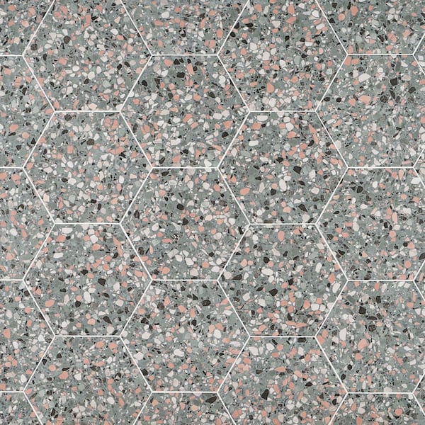 Ivy Hill Tile Malati Teal 12.5 in. x 14.5 in. Matte Porcelain Hexagon Floor and Wall Tile (10.51 sq. ft./Case)