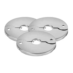 1/2 in. Copper Tube Size Split Flange Escutcheon Plate in Chrome-Plated Steel (3-Pack)