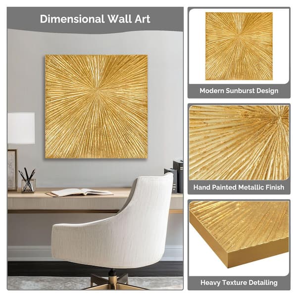 MADISON PARK Signature Sunburst Gold Hand Painted Dimensional