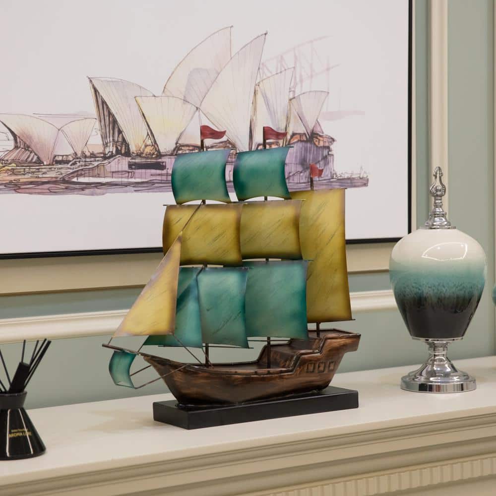 Colorful Nautical Metal Sailboat Desktop Decoration