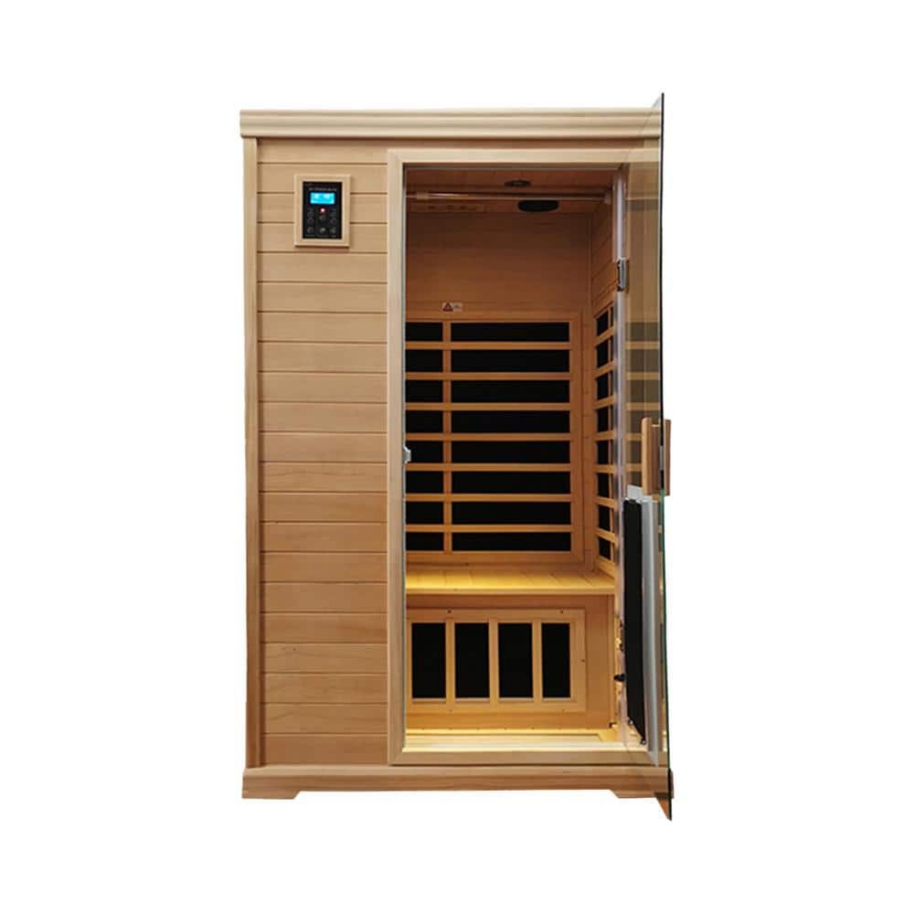 Whatseaso 44 in. W x 39 in. D x 77 in. H Two-Person far infrared Canadian  Premium Hemlock Wood 50HZ/120V Sauna Room L-S110500972 - The Home Depot