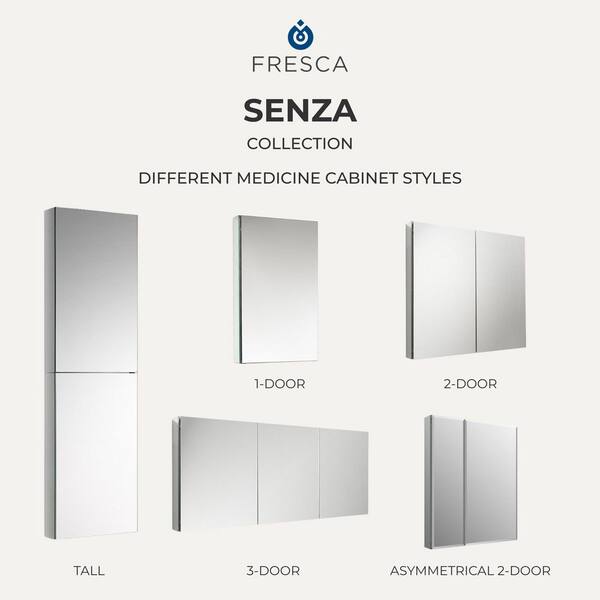 15 in. W x 26 in. H Single Door Recessed or Surface Mount Medicine Cabinet in Adonized Aluminum