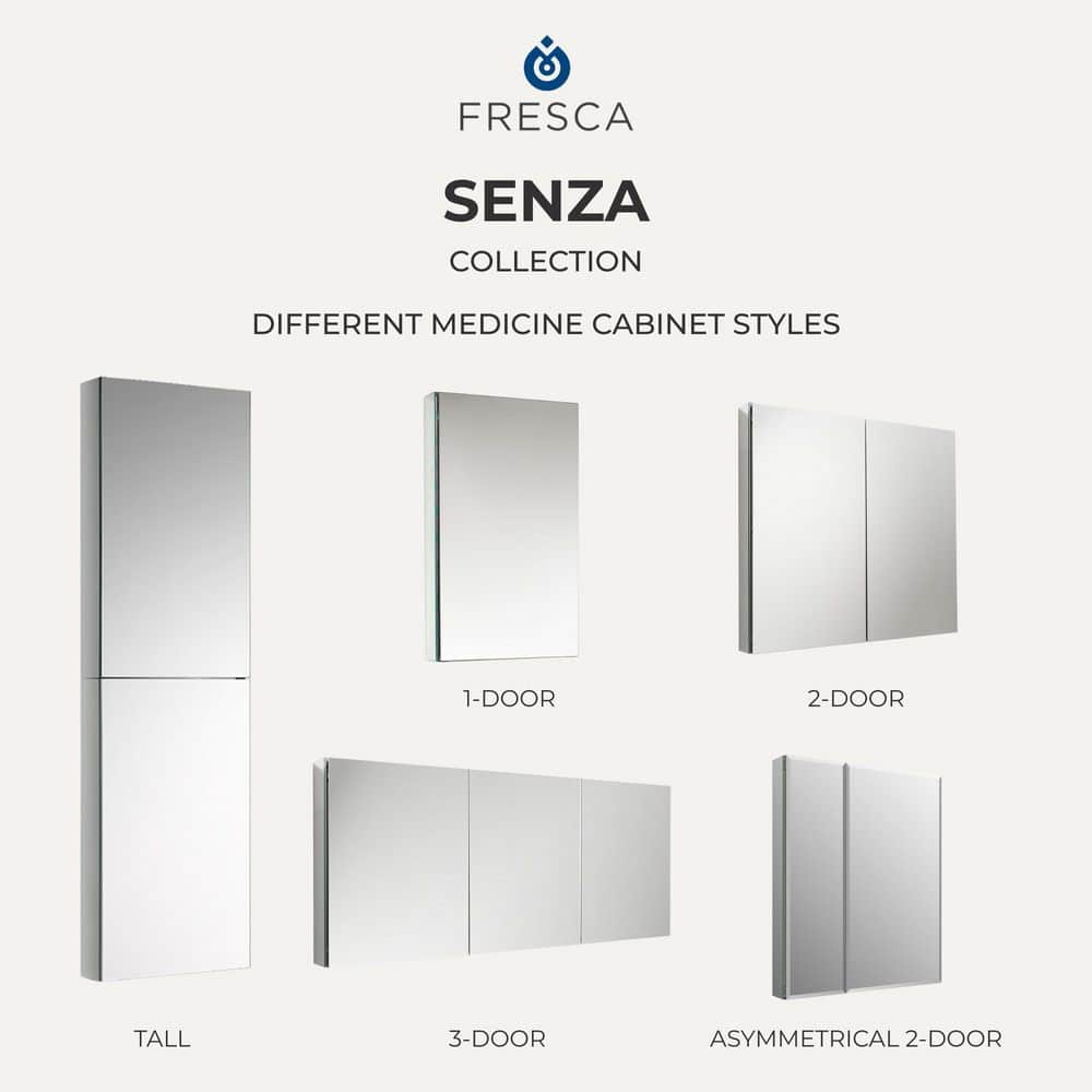Modern Frameless Rectangular Surface Mount Medicine Cabinet Mirror