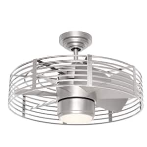 Enclave 23 in. Satin Nickel LED Ceiling Fan with Light and Wall Control