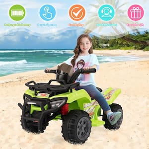 Kids Ride on ATV Toy Car 4-Wheeler Quad 6-Volt Kids ATV with Music, MP3 and Horn, Green