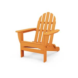 Classic Tangerine Plastic Patio Adirondack Chair