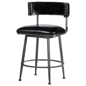 Kinsella 35.75 in. Charcoal Commercial Grade Swivel Counter Height Stool