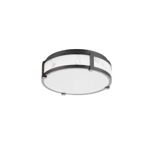 Constantine 14 in. 1-Light Black Integrated LED Flush Mount