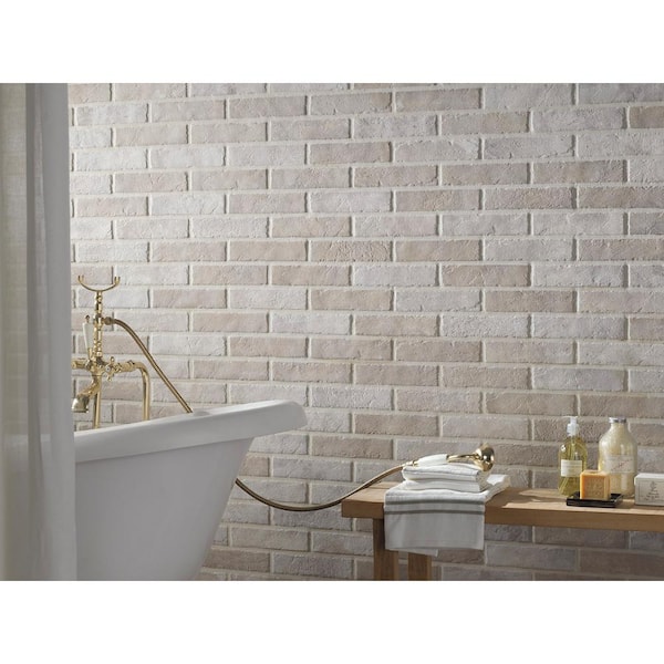 Capella Ivory Brick 2 in. x 10 in. Matte Porcelain Floor and Wall Tile (5.15 sq. ft. /Case)