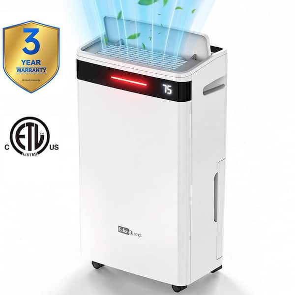 70 pt. 5,500 sq. ft. Portable Dehumidifier for Basement with Bucket, Drain Hose, Auto Defrost, Washable Filter (White)