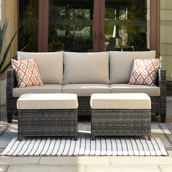 3 seater wicker outdoor lounge