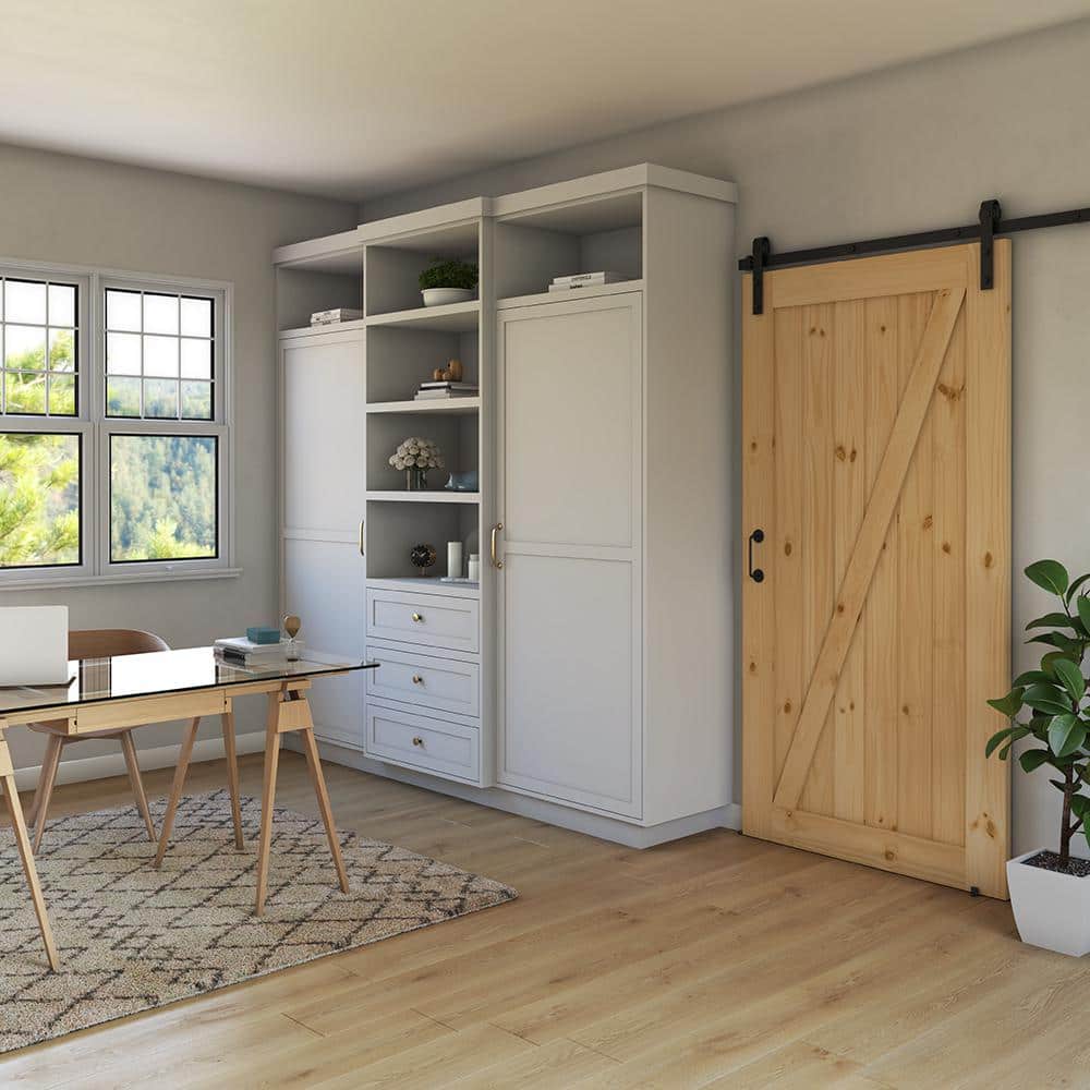 Unfinished Knotty Pine Solid Core Barn Door, 36" x 84"