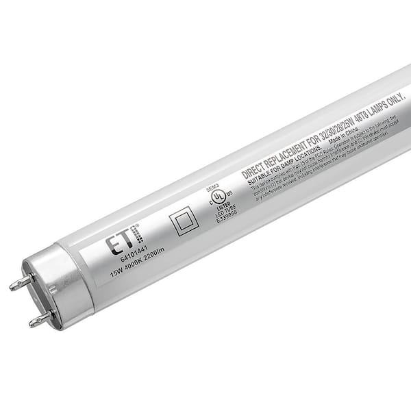 ETi 4 ft. 32-Watt Equivalent Linear T8 Direct Replacement LED Tube Light Bulb 4000K Bright White 2200 Lumens (25-Pack)