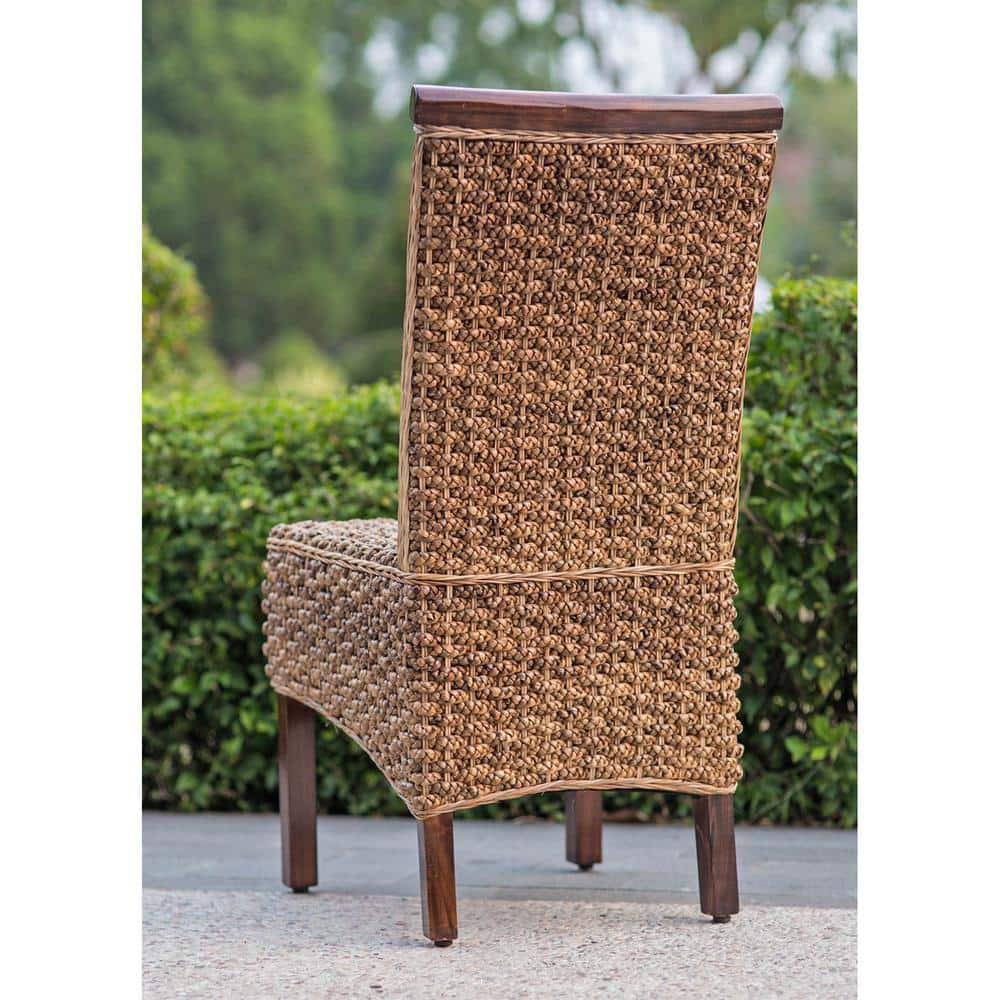Bunga Hyacinth Weave High Parsons Side Chair in Salak Brown