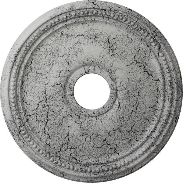 Ekena Millwork 1-1/8 in. x 18 in. x 18 in. Polyurethane Diane Ceiling Medallion, Ultra Pure White Crackle
