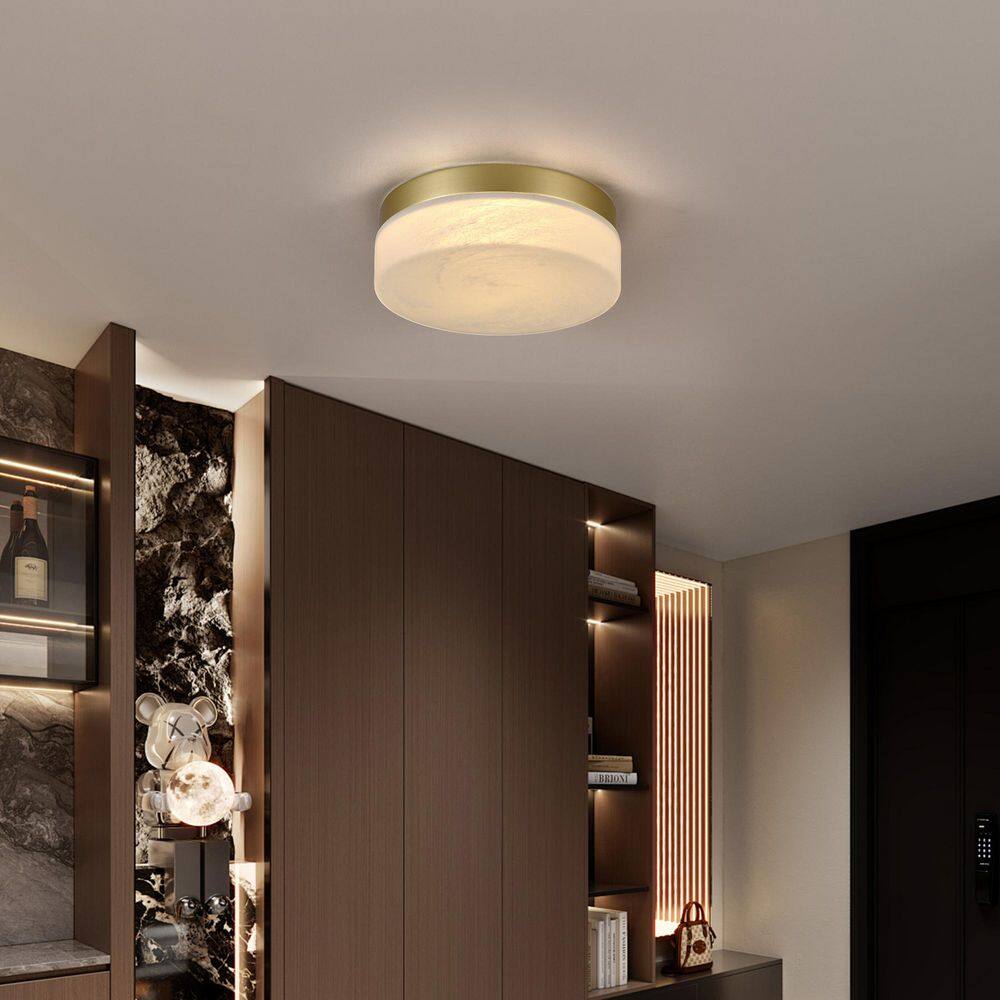 LumaBright 11 in. Drum Matte White Iron Integrated LED Semi-Flush Mount Variable White 1 Pack Frosted Acrylic Shade price history on PriceWatchPro