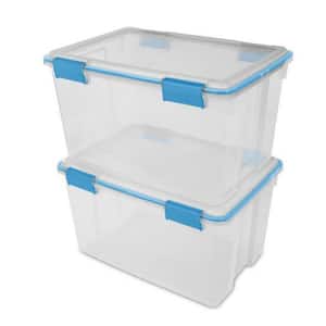 54 Qt. Gasket Box in Clear with Blue Latches, (12-Pack) 19344304