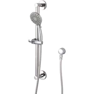 3-Spray Wall Mount Handheld Shower Head 1.75 GPM with Grab Bar in Polished Chrome