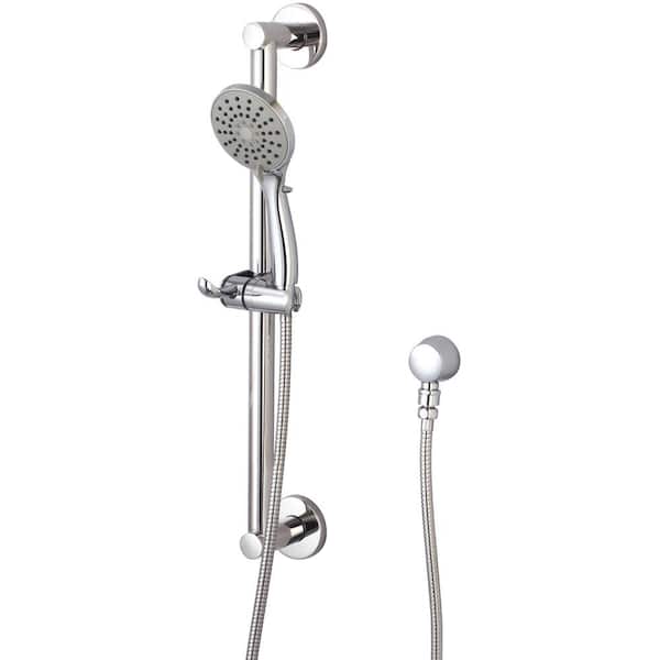 OLYMPIA 3-Spray Wall Mount Handheld Shower Head 1.75 GPM with Grab Bar in Polished Chrome