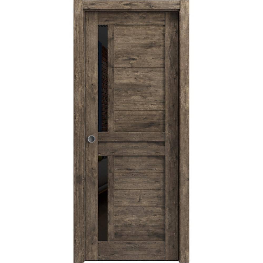 28 in. x 96 in. 1 Panel Cognac Oak Color Finished Solid Wood Sliding Door with Hardware price history on PriceWatchPro