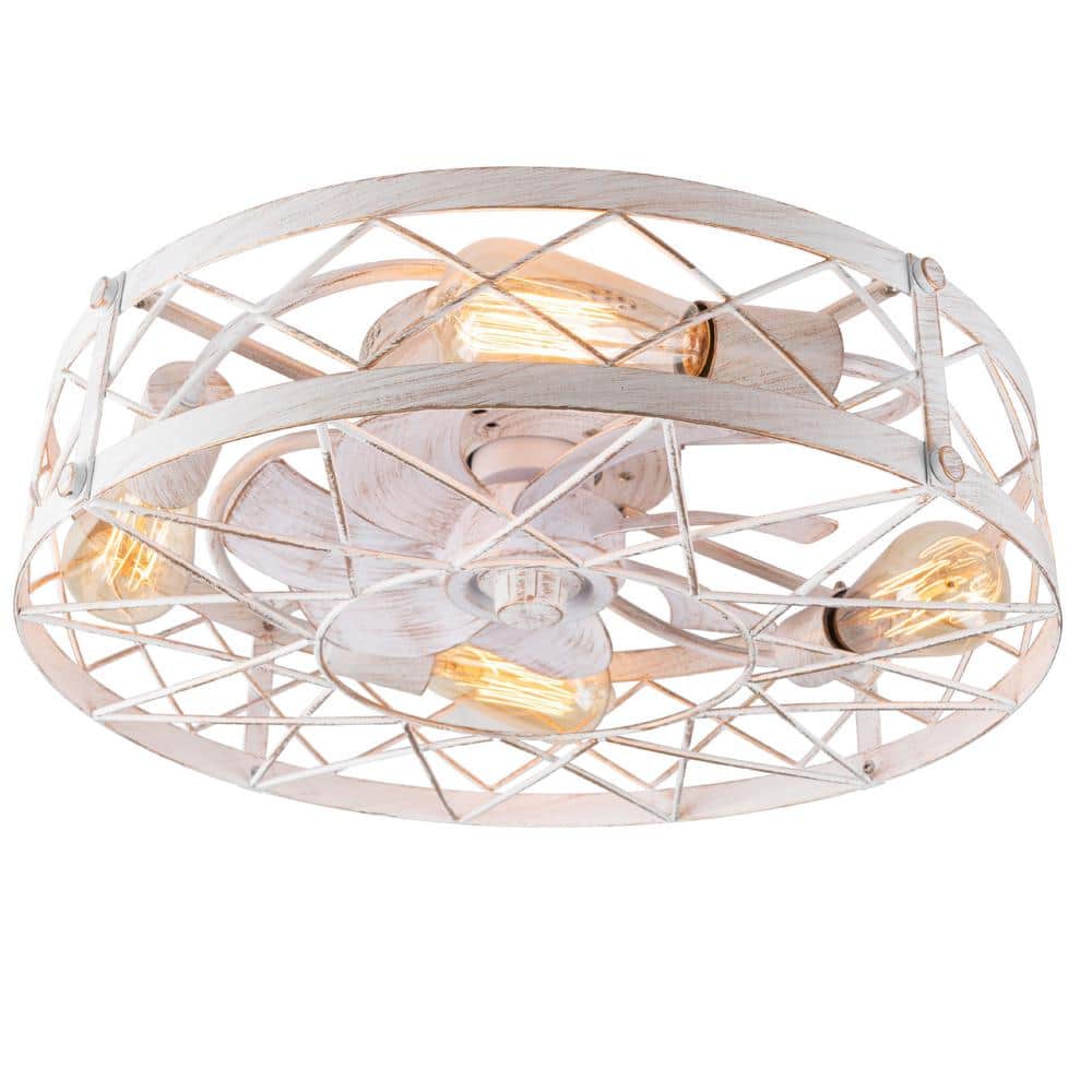 Tivleed 11.02 in. Indoor Red Wooden Vintage Ceiling Fan