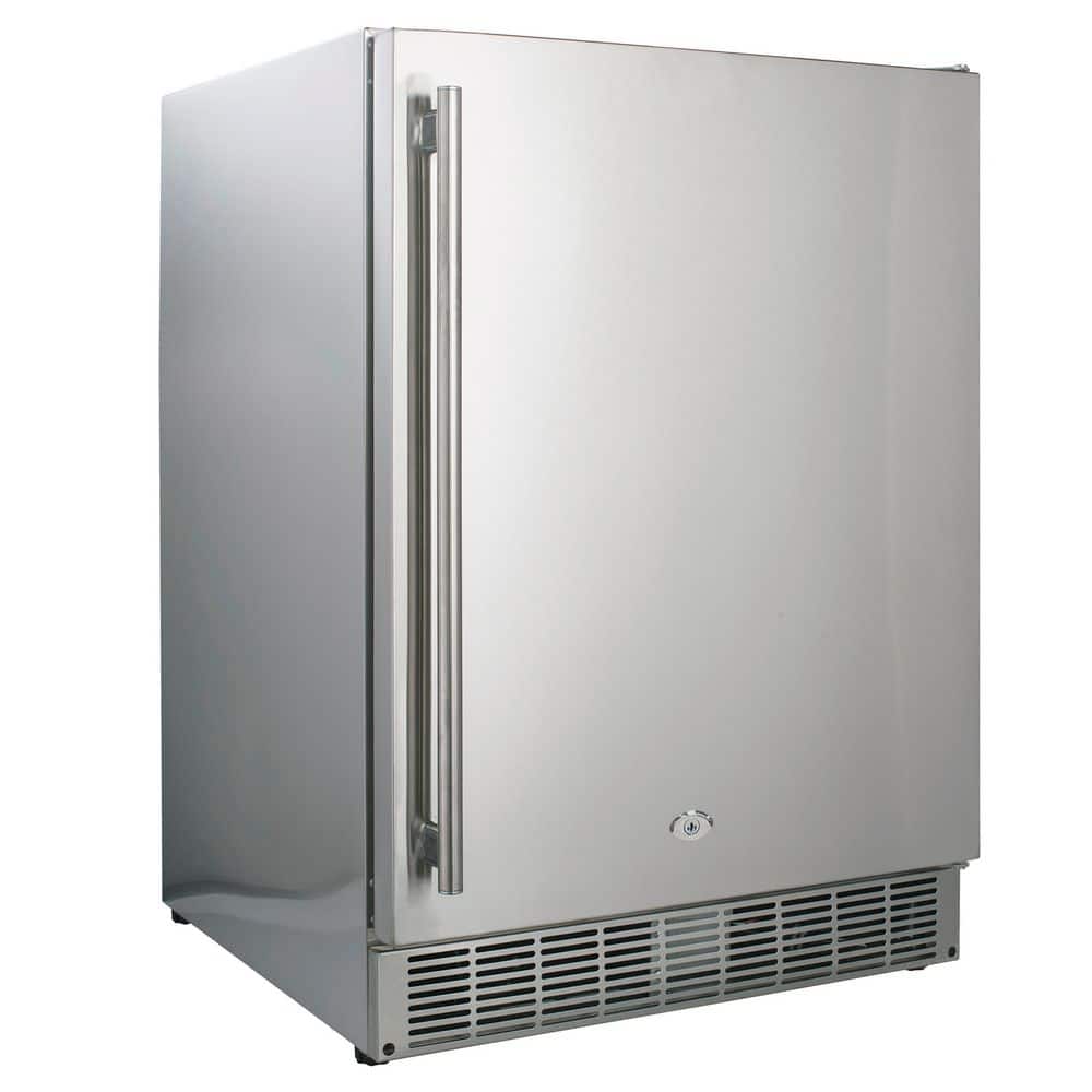 24 in. W 5.2 cu. ft. Outdoor Undercounter Compact Refrigerator Cooler in Stainless Steel
