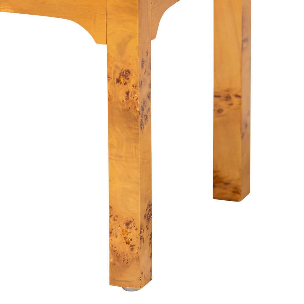 Kayla Light Mappa Burl Wood 2-Drawer Nightstand