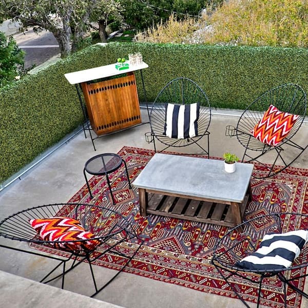 20 in. H x 20 in. W Plastic Artificial Ivy Phoenix Boxwood Hedge Privacy Garden Fence for Home Backyard Garden, 1-Pieces