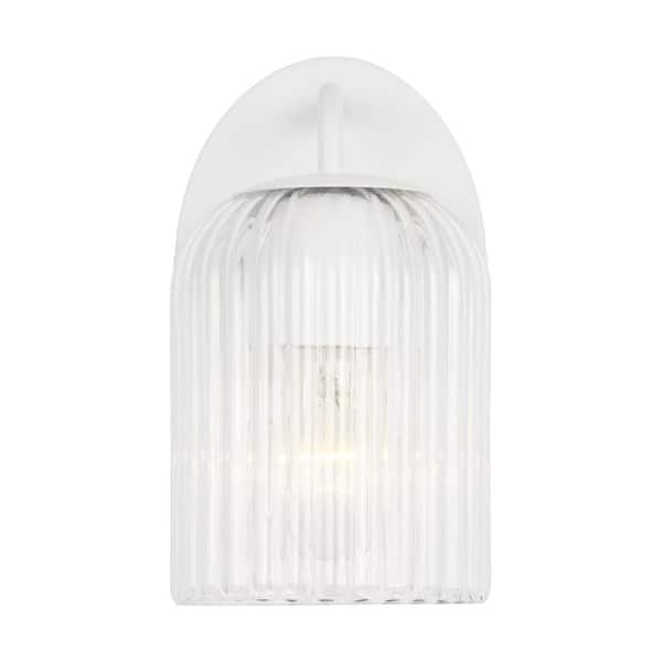 Generation Lighting - Eisele 5 in. W x 8 in. H 1-Light Matte White Dimmable Wall Sconce with No Bulb Included