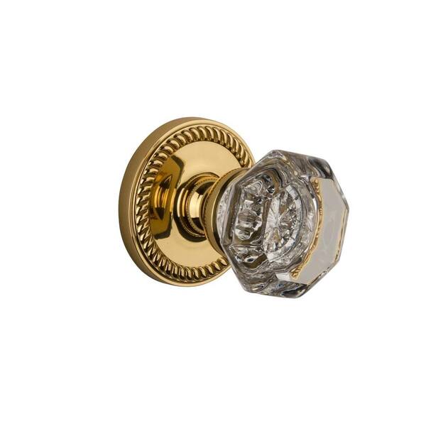 Grandeur Newport Rosette Polished Brass with Double Dummy Chambord Crystal Knob