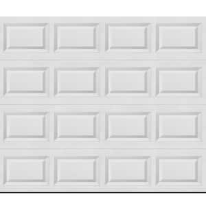 Classic Steel Short Panel 8 ft x 7 ft Non-Insulated White Garage Door without Windows