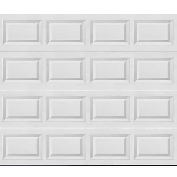 Classic Steel Short Panel 8 ft x 7 ft Non-Insulated White Garage Door without Windows