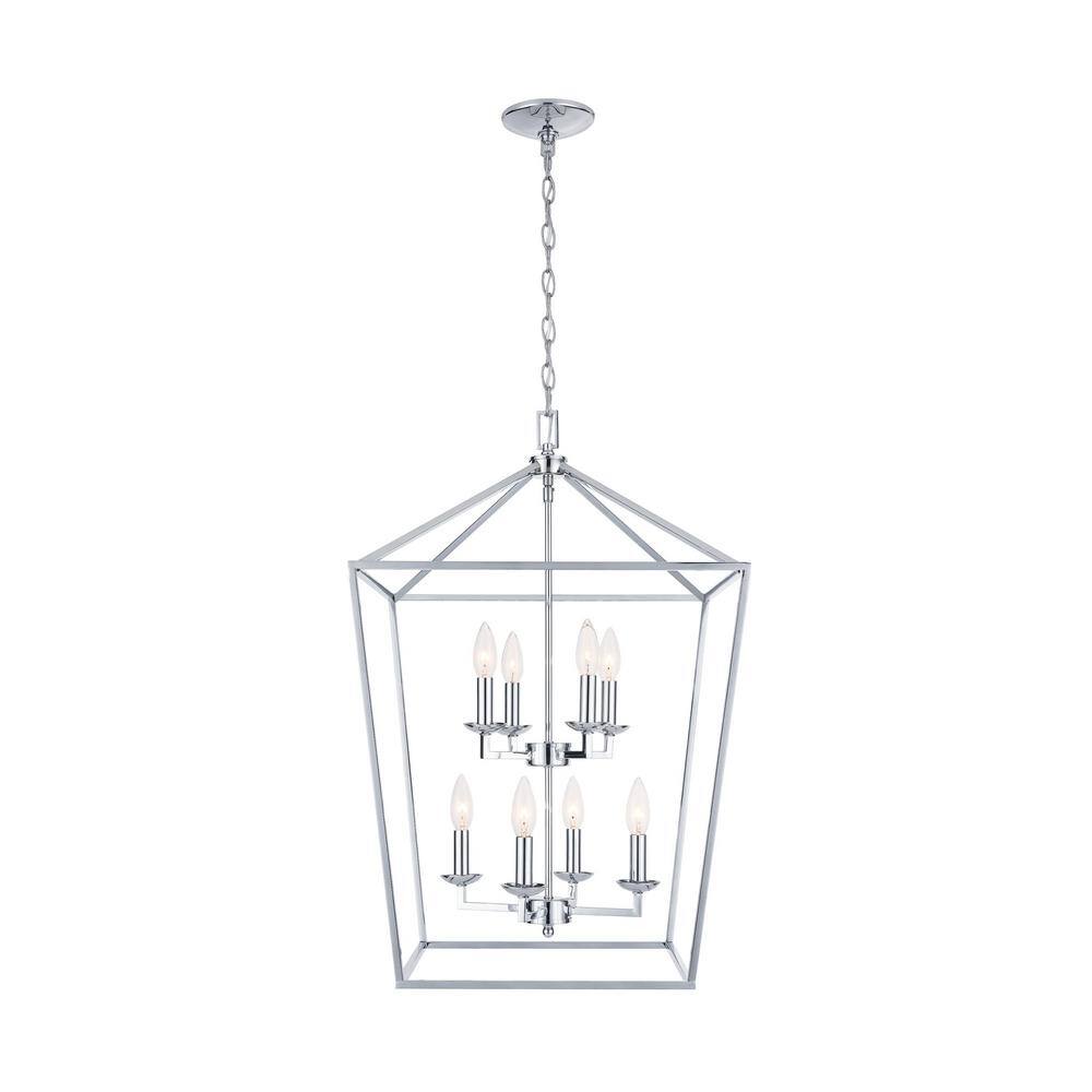 Home Decorators Collection Weyburn 8Light Polished Chrome Farmhouse Chandelier Light Fixture