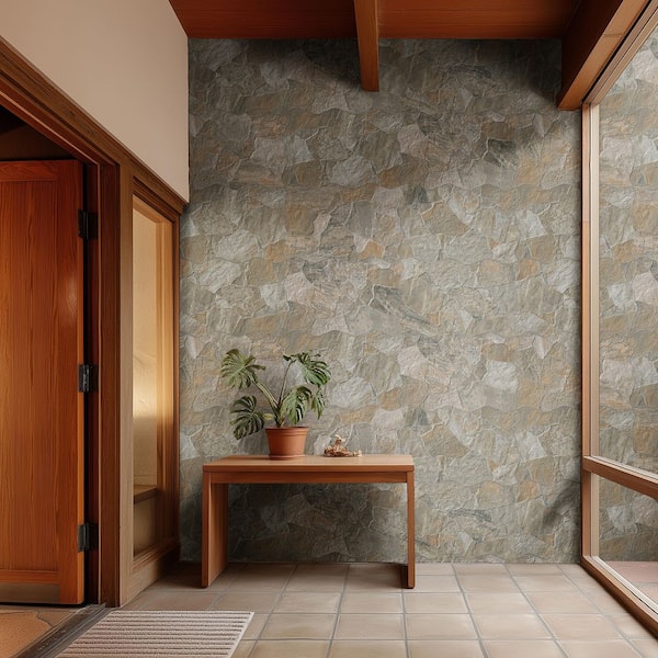 Neptune Gold 17 in. x 26 in. Matte Porcelain Flagstone Look Floor and Wall Tile (3.06 sq. ft./Each)