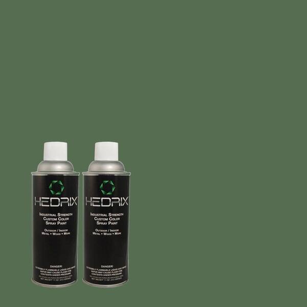 Hedrix 11 oz. Match of 5C5-3 Pine Branch Semi-Gloss Custom Spray Paint (2-Pack)