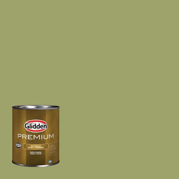 Glidden Premium 1 qt. PPG1119-6 Golden Grass Satin Exterior Latex Paint