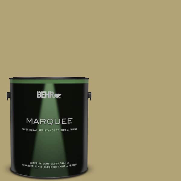 BEHR MARQUEE 1 gal. #PMD-101 Green Fig Semi-Gloss Enamel Exterior Paint & Primer