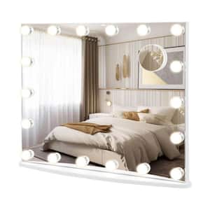 25.5 in. W. x 20.5 in. H Rectangular Wall Mirror Bathroom Makeup Mirror with 18-Dimmable LED Bulbs