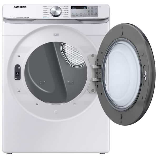 7.5 cu. ft. Vented Smart Stackable Electric Dryer in White with Steam Sanitize+
