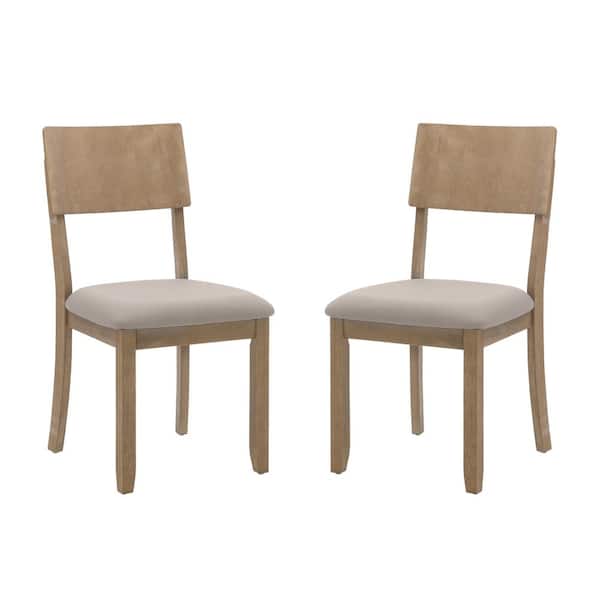 Linon Home Decor Rodman Gray Wash Grey Linen and Cotton Fabric Side Chair (2-Pack)