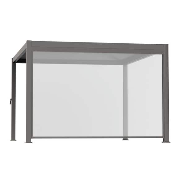 12 ft. Outdoor Shade Pull Down Privacy Screen for Pergola Accessories, UV Resistant Guard, Charcoal Gray