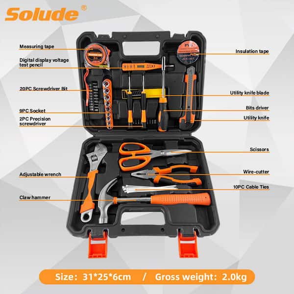 59-Piece Home Tool Kit, Household Basic Hand Tool Sets with Case
